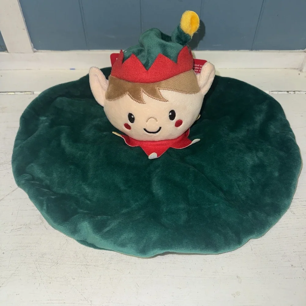 Merry and Bright ELF Crinkle Blanket Plush Dog Throw Plush Toy Shake Play Cutesy